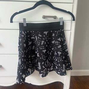 Black and white mini skirt